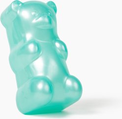 Gnawsome Squeaker Gummy Bear Dog Chew Toy, Teal, Medium