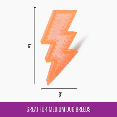Show full view: Gnawsome Squeaker Lightning Bolt Dog Chew Toy, Neon Orange slide 3 of 4