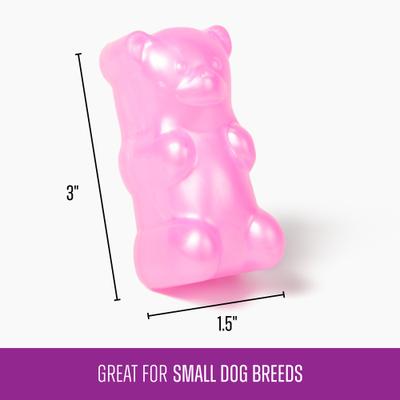 Show full view: Gnawsome Squeaker Gummy Bear Dog Chew Toy, Pink, Small slide 3 of 5