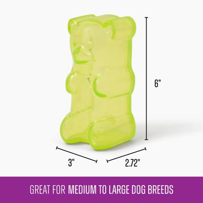 Show full view: Gnawsome Squeaker Gummy Bear Dog Chew Toy, Green, Large slide 3 of 5