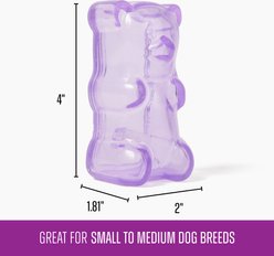 Gnawsome Squeaker Gummy Bear Dog Chew Toy, Purple, Medium slide 2 of 3