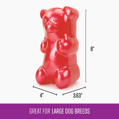 Show full view: Gnawsome Squeaker Gummy Bear Dog Chew Toy, Red, Mega slide 4 of 5