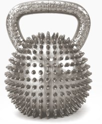 Gnawsome Spiky Kettlebell Dog Chew Toy, Silver, Mega