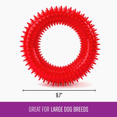 Show full view: Gnawsome Spiky Ring Dog Chew Toy, Red, Mega slide 3 of 5