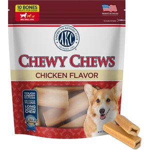 American Kennel Club Treats AKC 10 Piece Dentacare Filled Bone Dental Dog Chew Treats, 15.8-oz bag