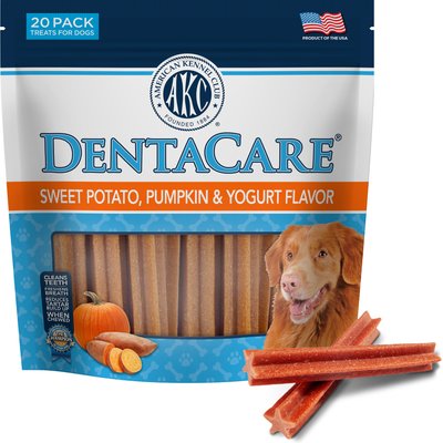 American Kennel Club Treats American Kennel Club Treats AKC Dentacare Sweet Pot Pumpkin Stick Dental Dog Chew Treats, 18.3-oz bag