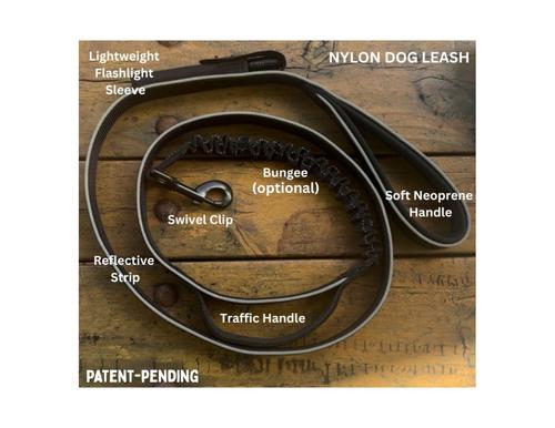 Show full view: IBK Doggies Flashlight Reflective Nylon Bungee Dog Leash Collar Set, Black, Large: 18 to 24-in neck, 1.5-in wide slide 6 of 10