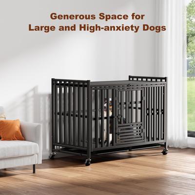 Show full view: UPSKY Upgraded Thickened Carbon Steel Frame Indestructible Escape Proof Design 3 Door Hard-Sided Dog Crate, Black slide 7 of 8