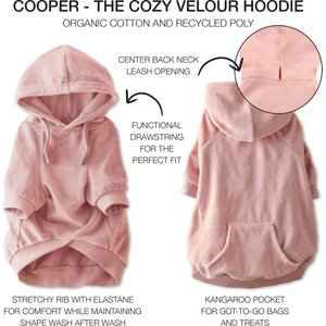 Pet Passion Cooper II - The Velour Solid Dog Hoodie, Pink, Small