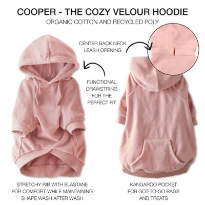 Show full view: Pet Passion Cooper II - The Velour Solid Dog Hoodie, Pink, Large slide 4 of 10