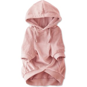 Pet Passion Cooper II - The Velour Solid Dog Hoodie, Pink, Small