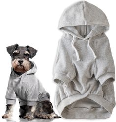 Pet Passion Cooper II - The Velour Solid Dog Hoodie, Light Heather Gray, Medium slide 1 of 8