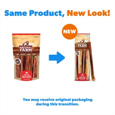 Show full view: Natural Farm Odor-Free Extra Thick Bully Sticks Dog Treats, 12-in, 5 count slide 3 of 7