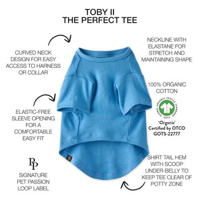 Show full view: Pet Passion Toby II-The Extra Perfect Dog Tee Shirt, 8 count, Rainbow Blue, Small slide 2 of 8