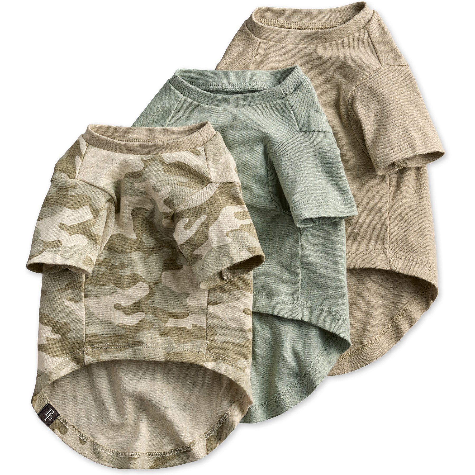 Pet Passion Toby II-The Extra Perfect Dog Tee Shirt, 3 count, Sage Camo, X-Large