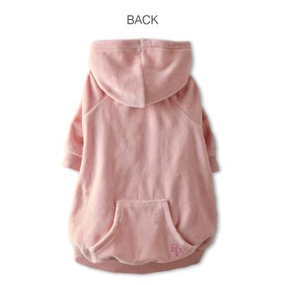 Show full view: Pet Passion Cooper II - The Velour Solid Dog Hoodie, Pink, Large slide 2 of 10