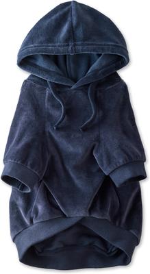 Show full view: Pet Passion Cooper II - The Velour Solid Dog Hoodie, Navy, Small slide 4 of 10