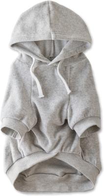 Show full view: Pet Passion Cooper II - The Velour Solid Dog Hoodie, Light Heather Gray, Medium slide 3 of 9