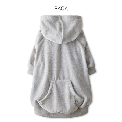 Show full view: Pet Passion Cooper II - The Velour Solid Dog Hoodie, Light Heather Gray, Medium slide 2 of 9