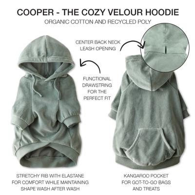 Show full view: Pet Passion Cooper II - The Velour Solid Dog Hoodie, Sage, Medium slide 4 of 10