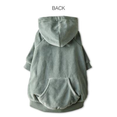 Show full view: Pet Passion Cooper II - The Velour Solid Dog Hoodie, Sage, Medium slide 2 of 10