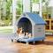 Show in main carousel: KAMABOKO Strong Plastic Frame Outdoor Dog House with Porch & Two Grid Windows, Blue slide 6 of 8