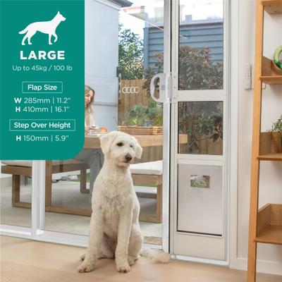 Show full view: Hakuna Pets Glass Patio Dog Door, White, Large slide 2 of 9
