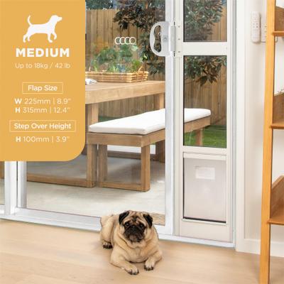 Show full view: Hakuna Pets Glass Patio Dog Door, White, Medium slide 3 of 10