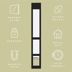 Hakuna Pets Glass Patio Dog Door, Black, Medium slide 2 of 9