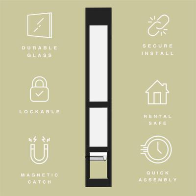 Show full view: Hakuna Pets Glass Patio Dog Door, Black, Small slide 4 of 9