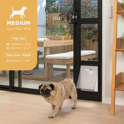 Show full view: Hakuna Pets Glass Patio Dog Door, Black, Medium slide 2 of 9