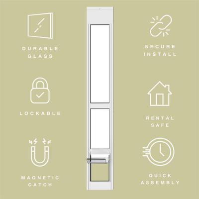 Show full view: Hakuna Pets Glass Patio Dog Door, White, Medium slide 5 of 10