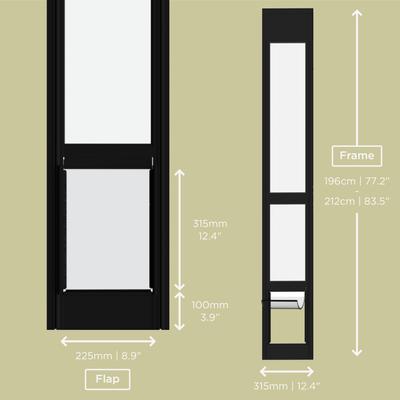 Show full view: Hakuna Pets Glass Patio Dog Door, Black, Medium slide 3 of 9