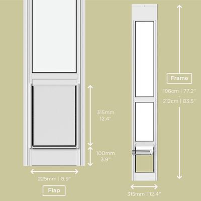 Show full view: Hakuna Pets Glass Patio Dog Door, White, Medium slide 4 of 10