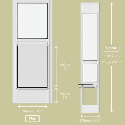 Show full view: Hakuna Pets Glass Patio Dog Door, White, Large slide 3 of 9
