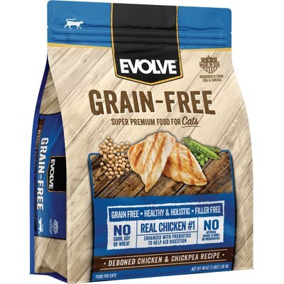 Evolve Evolve Grain-Free Deboned Chicken & Chickpea Dry Cat Food, 3-lb bag