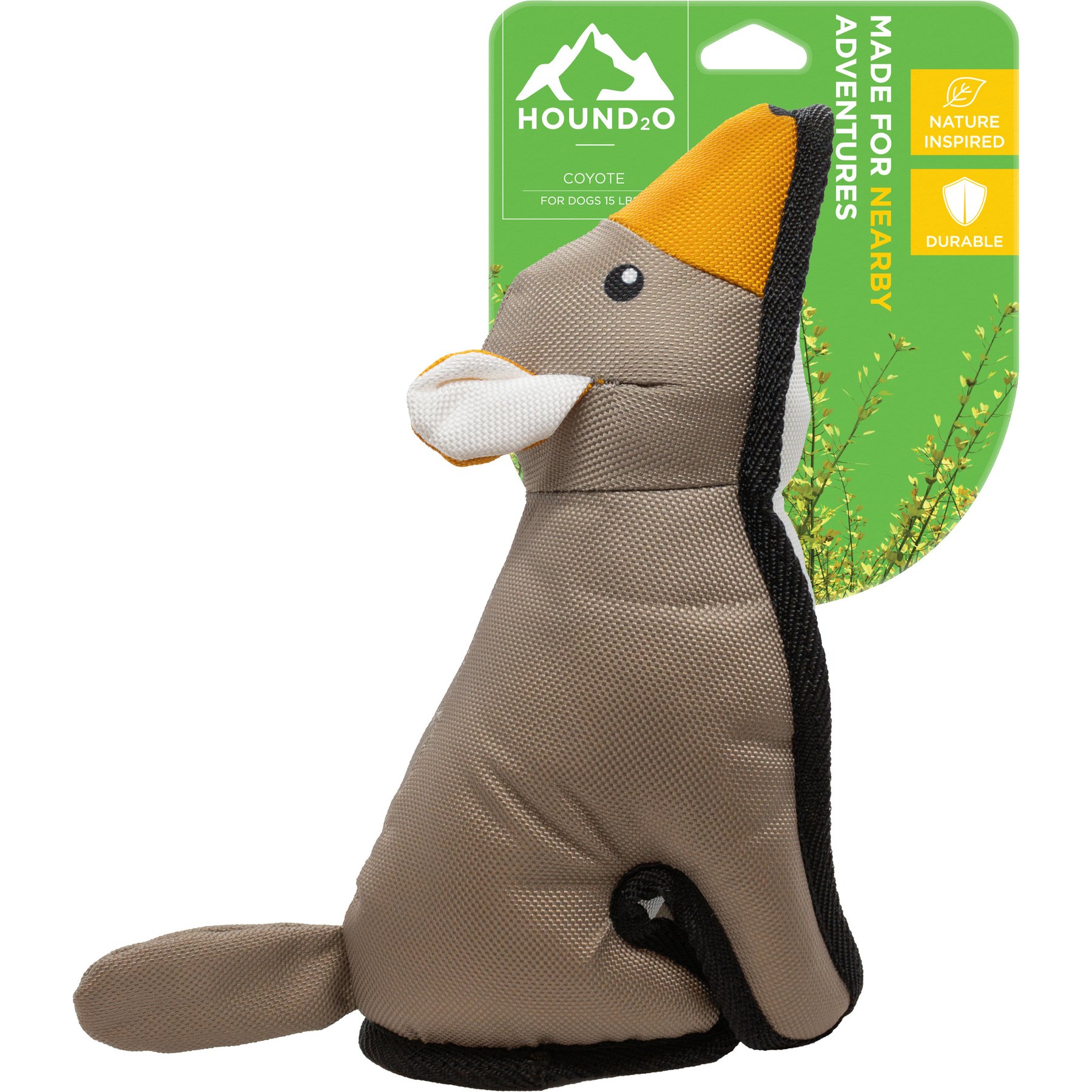 Hound2O Coyote Dog Plush Toy, Gray