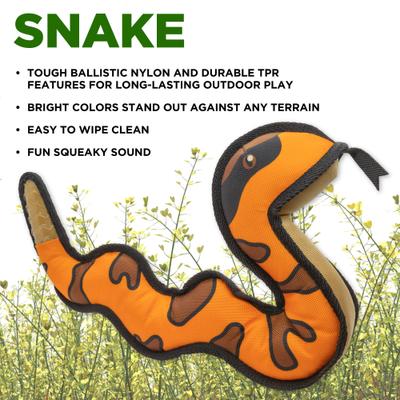Show full view: Hound2O Snake Dog Plush Toy, Orange slide 3 of 7
