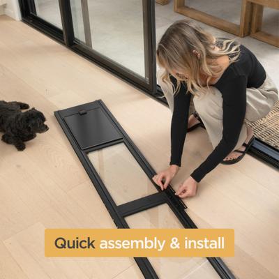 Show full view: Hakuna Pets Glass Patio Dog Door, Black, Small slide 6 of 9