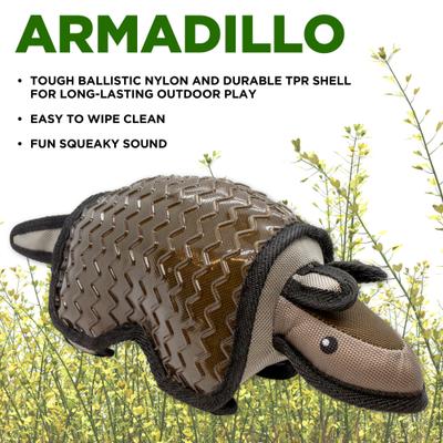 Show full view: Hound2O Armadillo Dog Plush Toy, Gray slide 3 of 7
