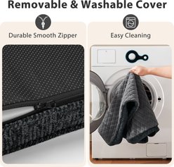 JOEJOY Rabbit Fur Quilted Memory Foam Pad Dog & Cat Bed, Grey, 41 x 27 x 4-in slide 2 of 9