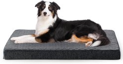 JOEJOY Rabbit Fur Quilted Memory Foam Pad Dog & Cat Bed, Grey, 35 x 22 x 3-in