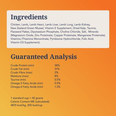 Show full view: Feline Natural New Zealand Chicken & Lamb Feast Grain-Free Freeze-Dried Cat Food, 1.8-lb bag slide 6 of 10