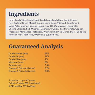 Show full view: Feline Natural New Zealand Lamb Feast Grain-Free Freeze-Dried Cat Food, 11-oz bag slide 6 of 10