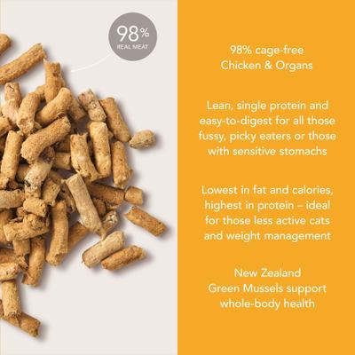 Show full view: Feline Natural New Zealand Chicken Grain-Free Freeze-Dried Cat Food, 11-oz bag slide 4 of 10