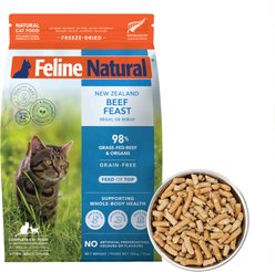 Feline Natural Beef Grain-Free Freeze-Dried Cat Food, 11-oz bag