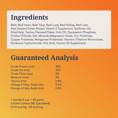 Show full view: Feline Natural Beef Grain-Free Freeze-Dried Cat Food, 11-oz bag slide 6 of 8