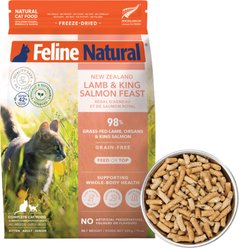 Feline Natural New Zealand Lamb & King Salmon Feast Grain-Free Freeze-Dried Cat Food, 11-oz bag
