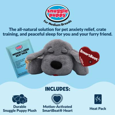 Show full view: Snuggle Puppy Original Plush Behavioral Aid & Anxiety Relief Dog Toy, Gray slide 2 of 8