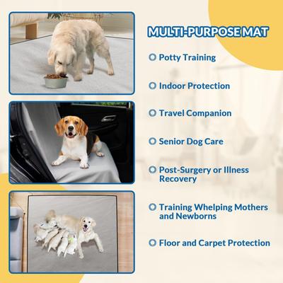 Show full view: Barpor Washable Dog Pee Pad, 66-in x 48-in, Light Grey slide 6 of 8